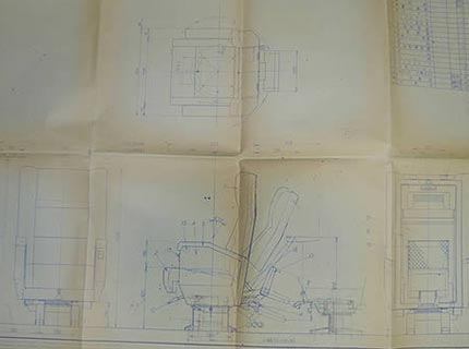 あずさ号新型車両グリーン席試作図面