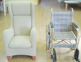 コウショウ オリジナルソファプリンセスH車椅子とサイズ比較